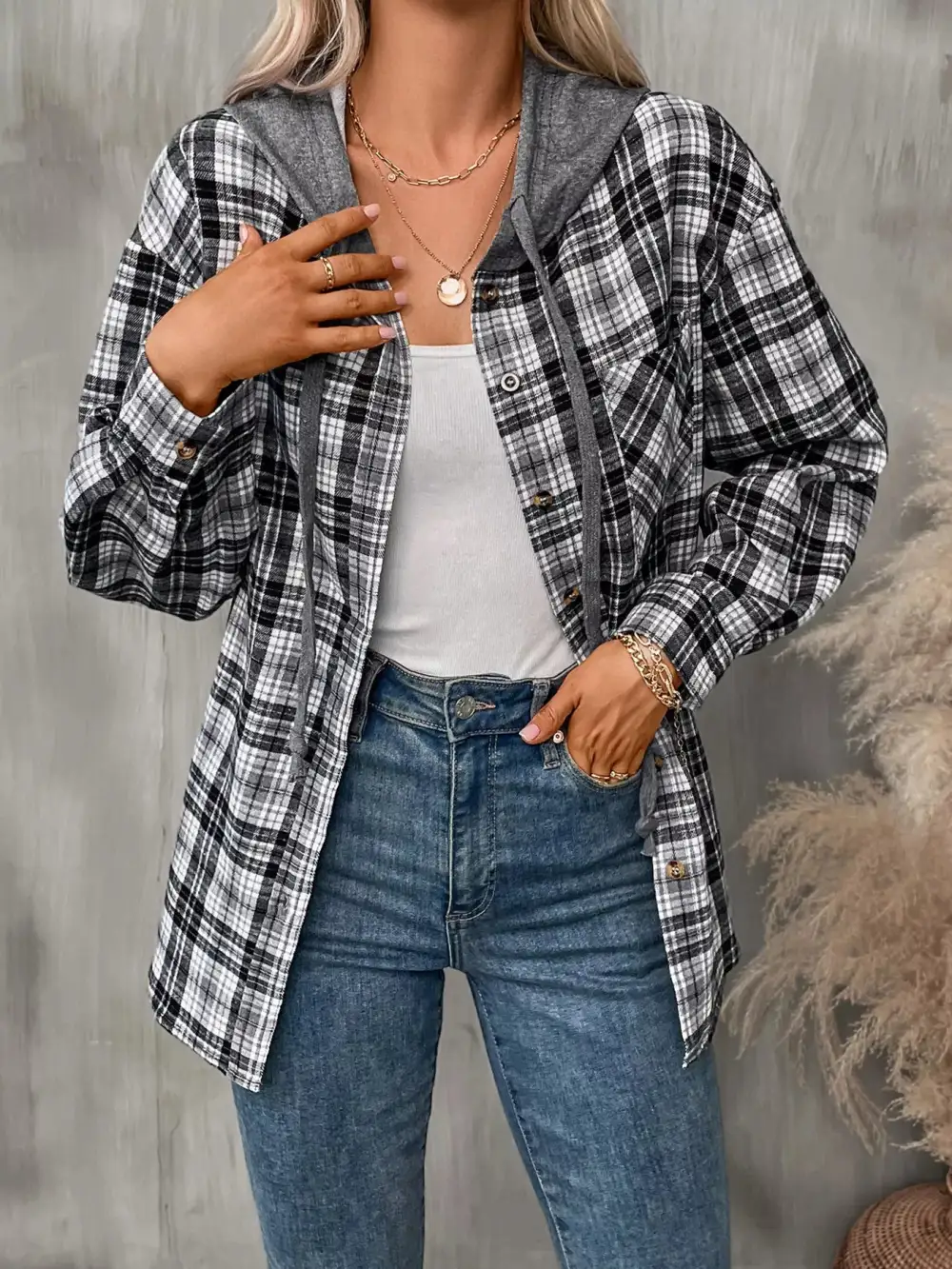 Button-up Plaid Shirt