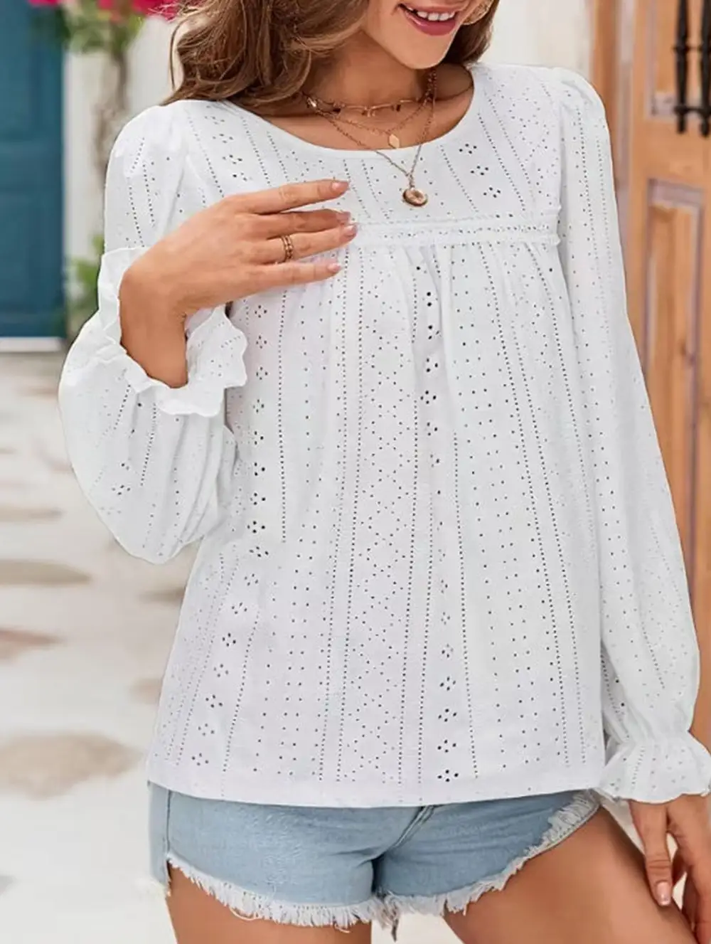 Cutout Long Sleeve Top