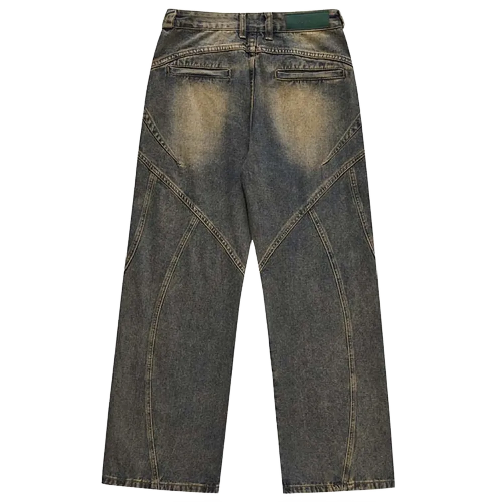Straight-Leg Acid-Wash Jeans