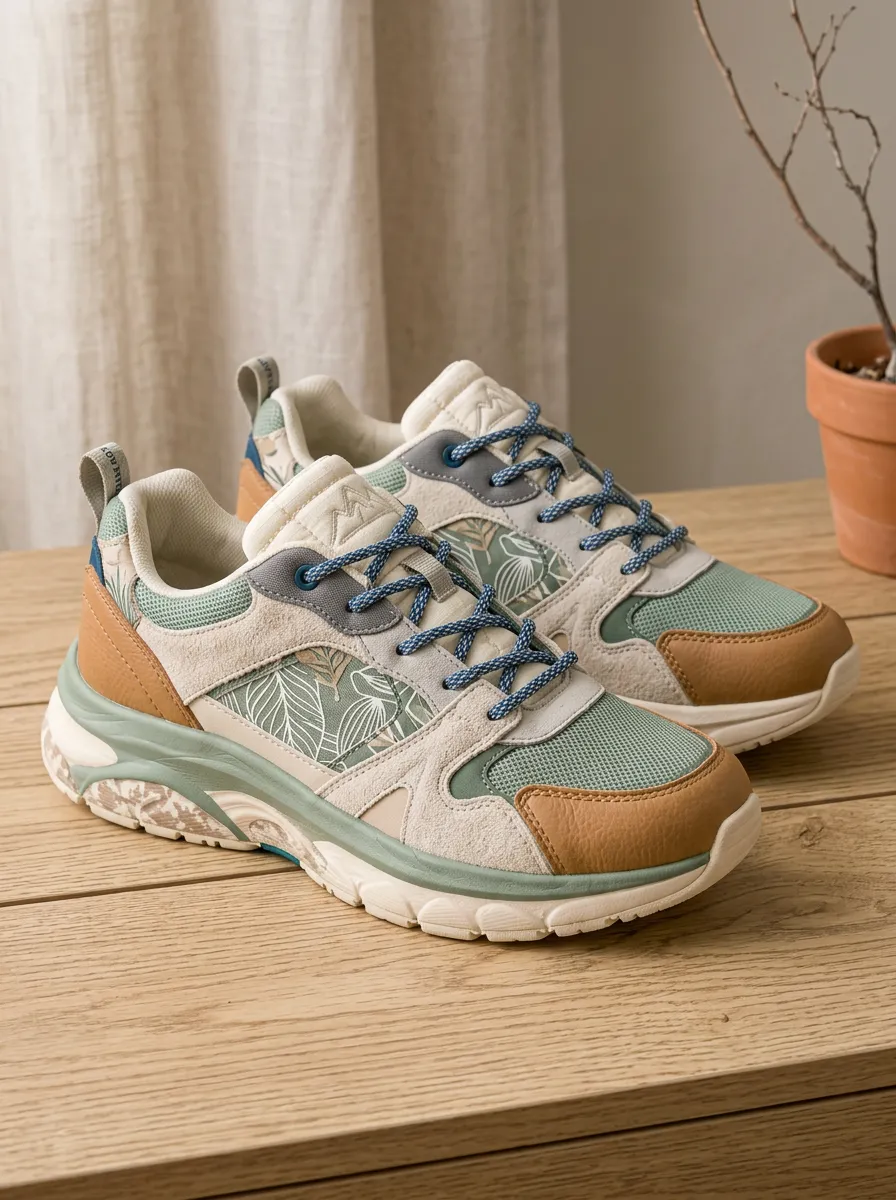 Women's Tempo Nature Lover Botanical Leaf Printed Sneakers