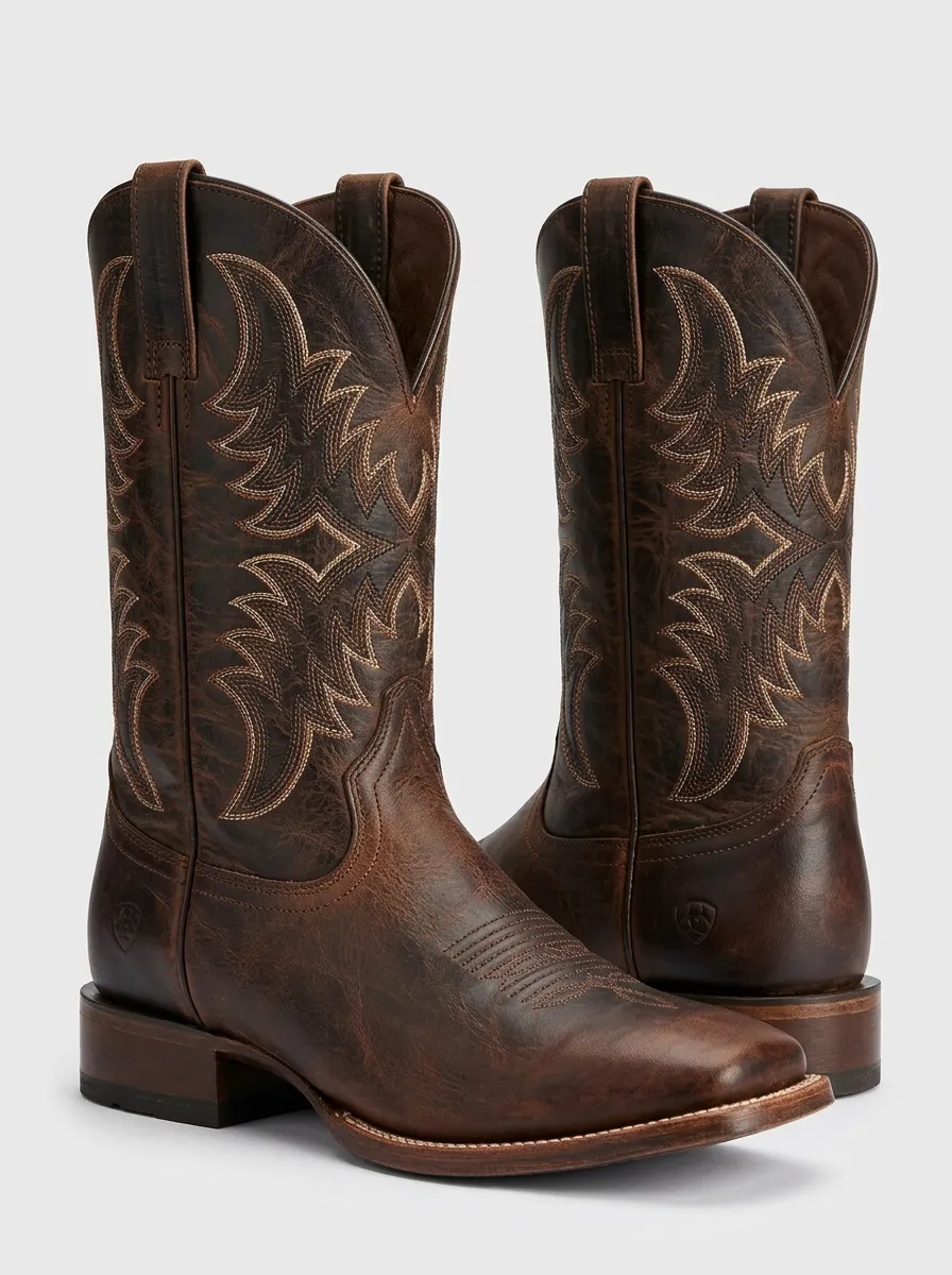 Casual Embroidered Vintage-Look Western Boots