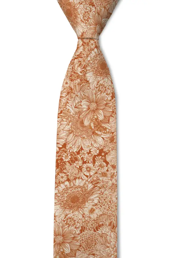 Heritage Botanical Floral Pattern Necktie