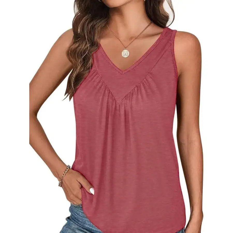 Ruched V Neck Tank