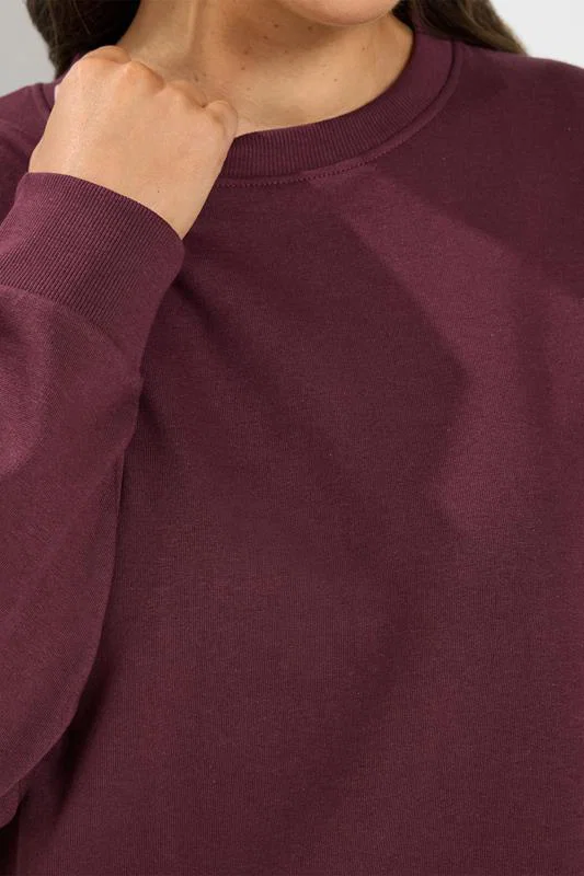 Burgundy Red Sweatshirt & Jogger Set detail 2