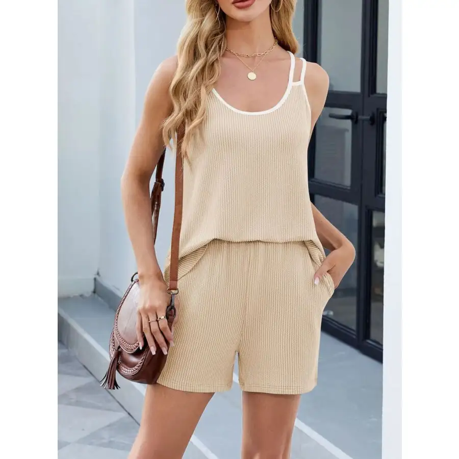 Double Spaghetti Strap Cami and Shorts Set