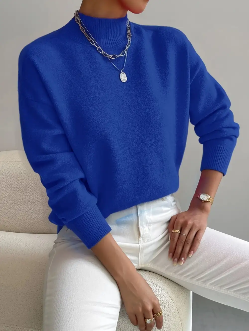  Knit Turtleneck Knit Sweater