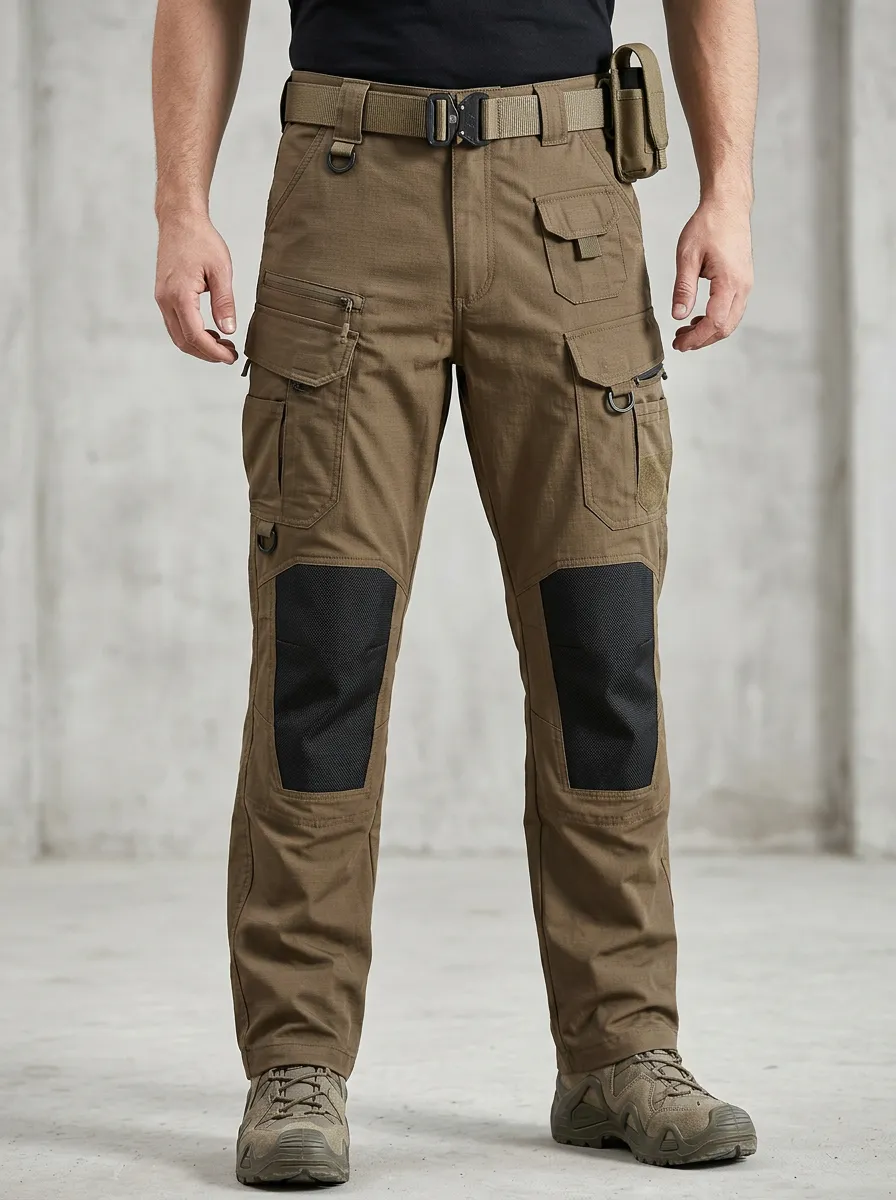 Men's Tactical Outdoor Multi-Pocket Knee Pad Cargo Pants