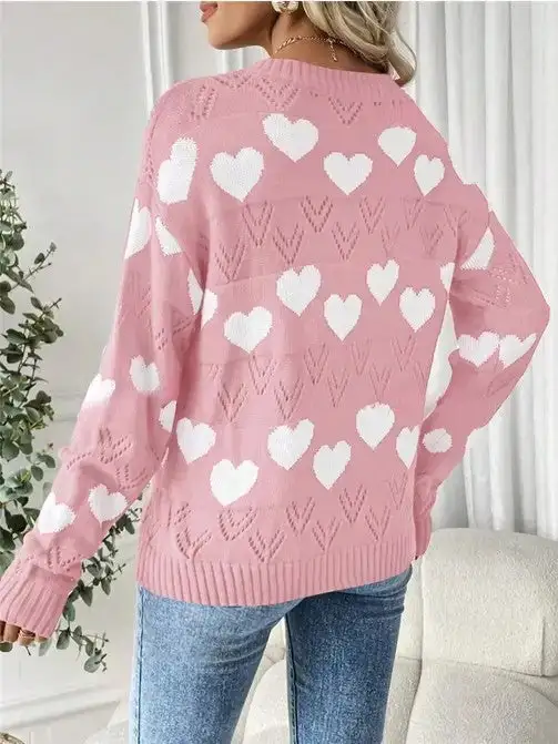 Layered Knit V Neck Sweater