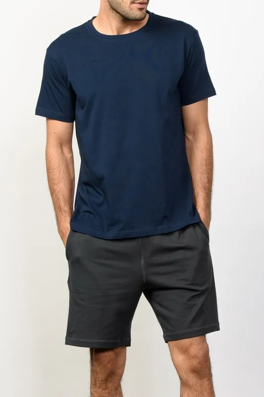 Stone Gray Cotton Terry Shorts