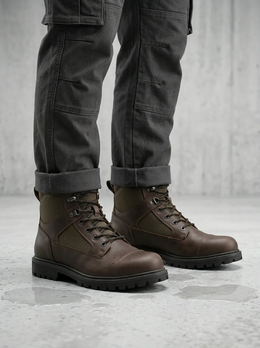 Men's Waterproof Tactical Graphic Detail Work Boots