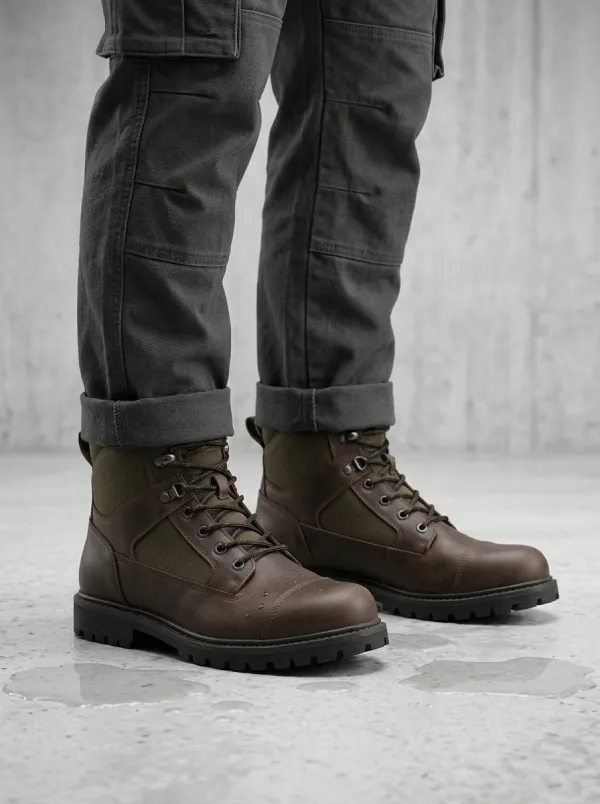 Men's Waterproof Tactical Graphic Detail Work Boots
