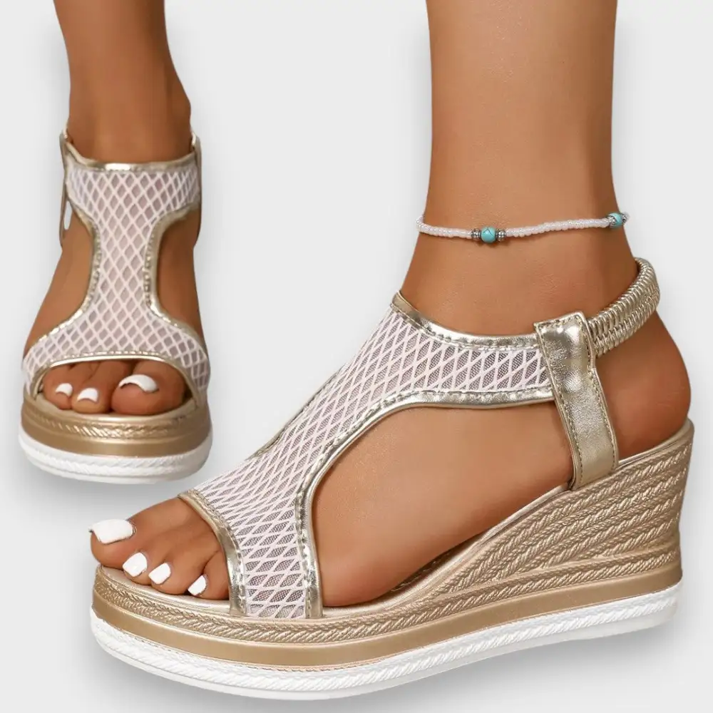 Wedge Slip On Supportive Heeled Sandals