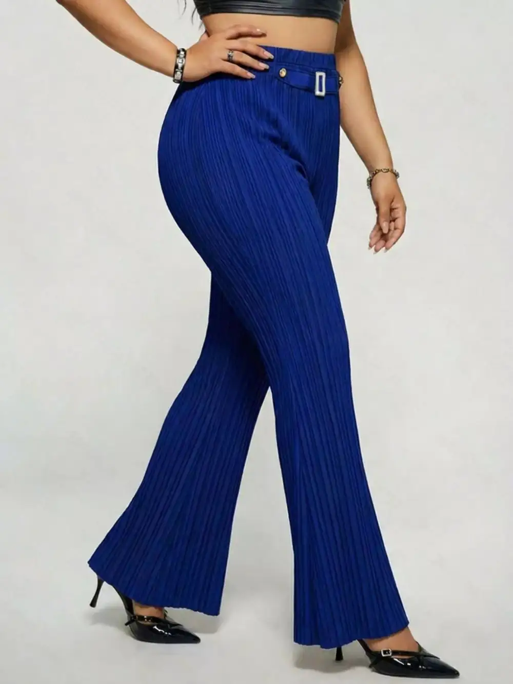 Plus Size High Waist Flare Pants