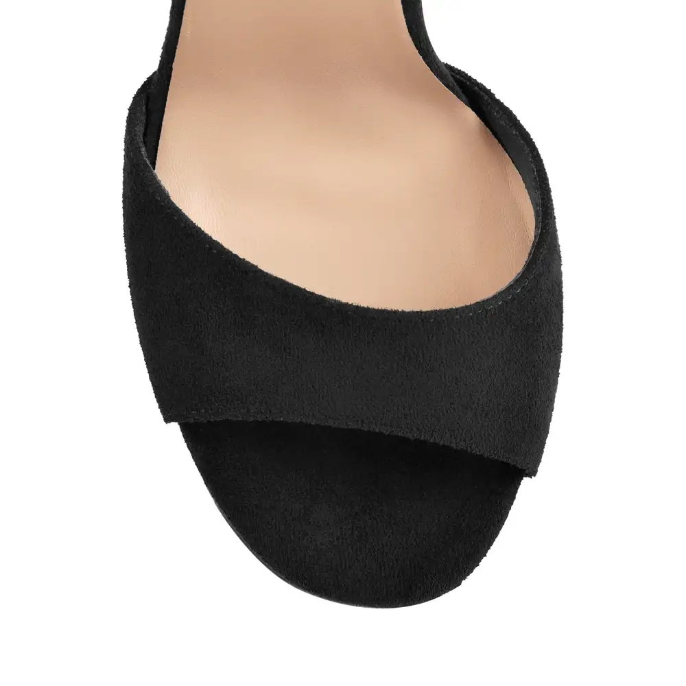 Suede Platform Ankle Strap High Heel Sandals