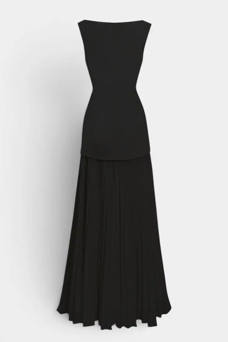 Boat-Neck Maxi Dress
