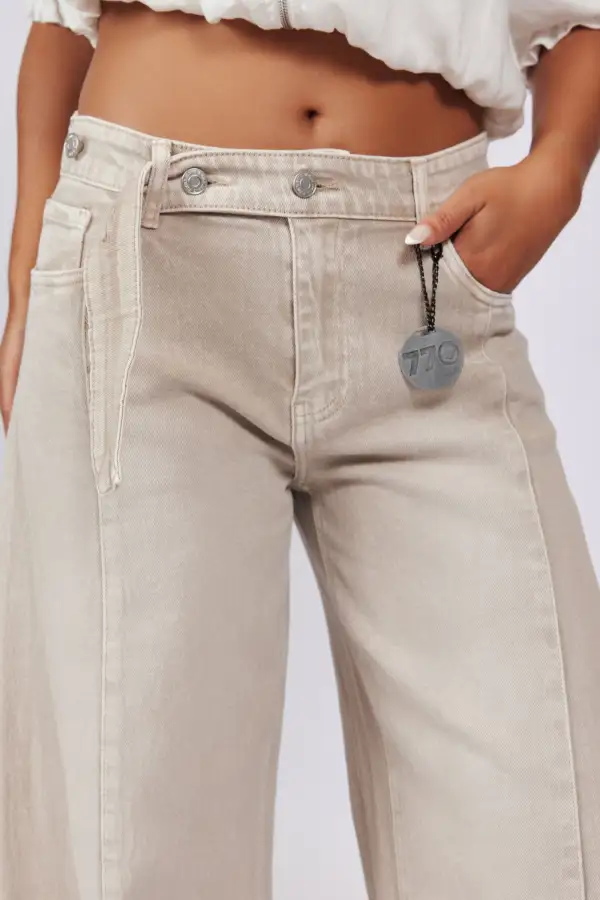Strap Detail Stitch Detail Button Detail Jeans