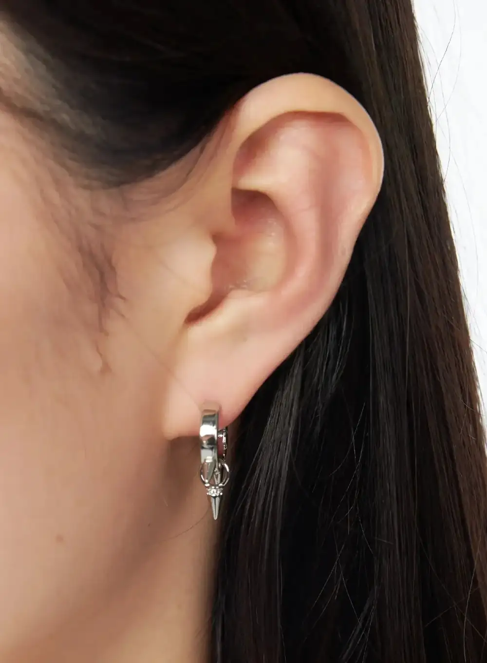Metallic Spike Hoop Earrings