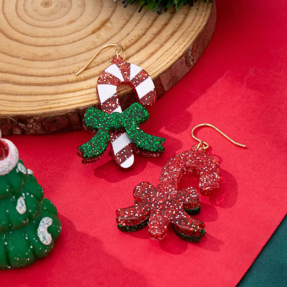 Christmas Glitter Candy Cane Dangle