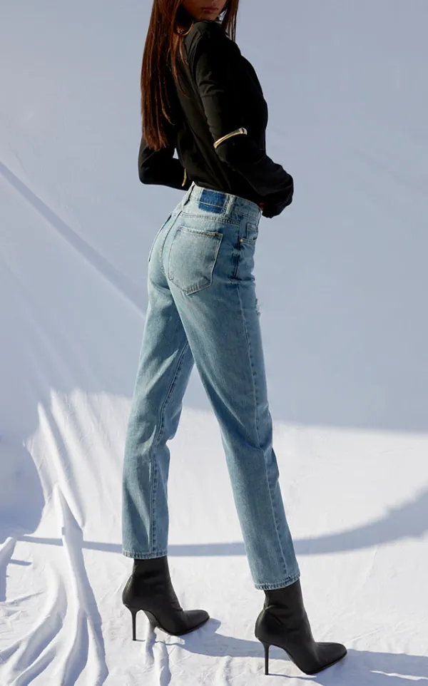 High Waist Straight Jeans