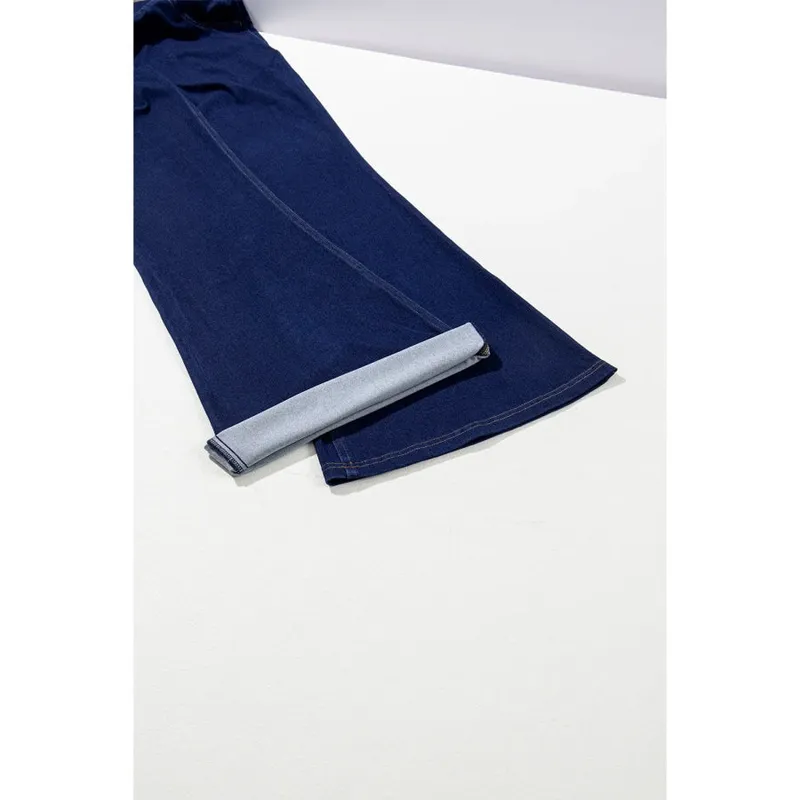 Asymmetric Waist Flare Jeans