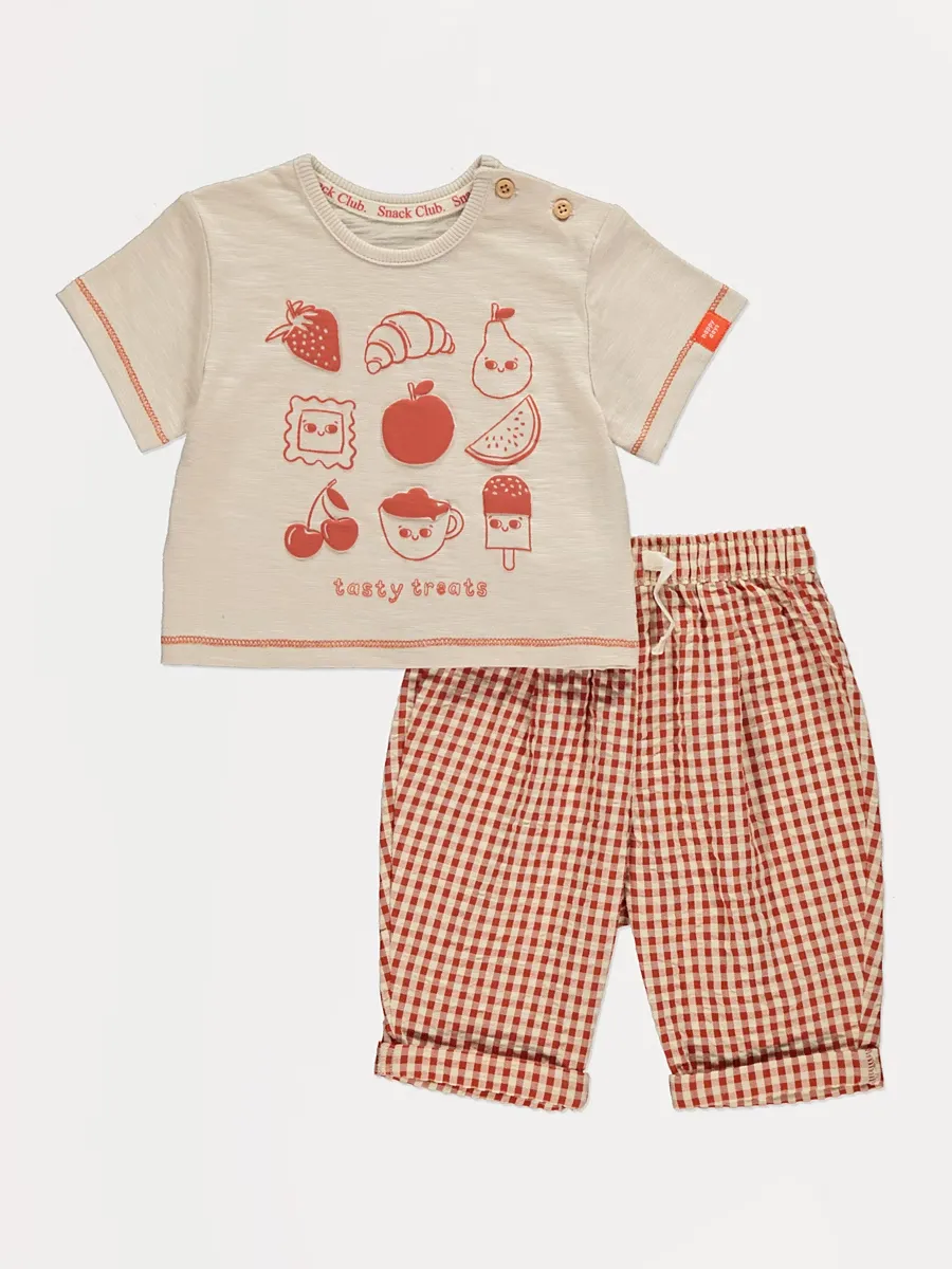 Tasty Treats T-Shirt and Gingham Trousers Outfit