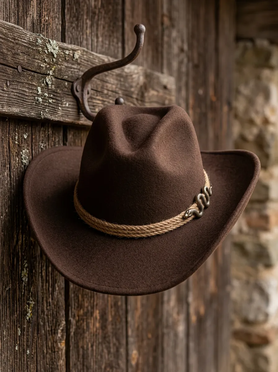Unisex Rope Trim Cowboy Hat