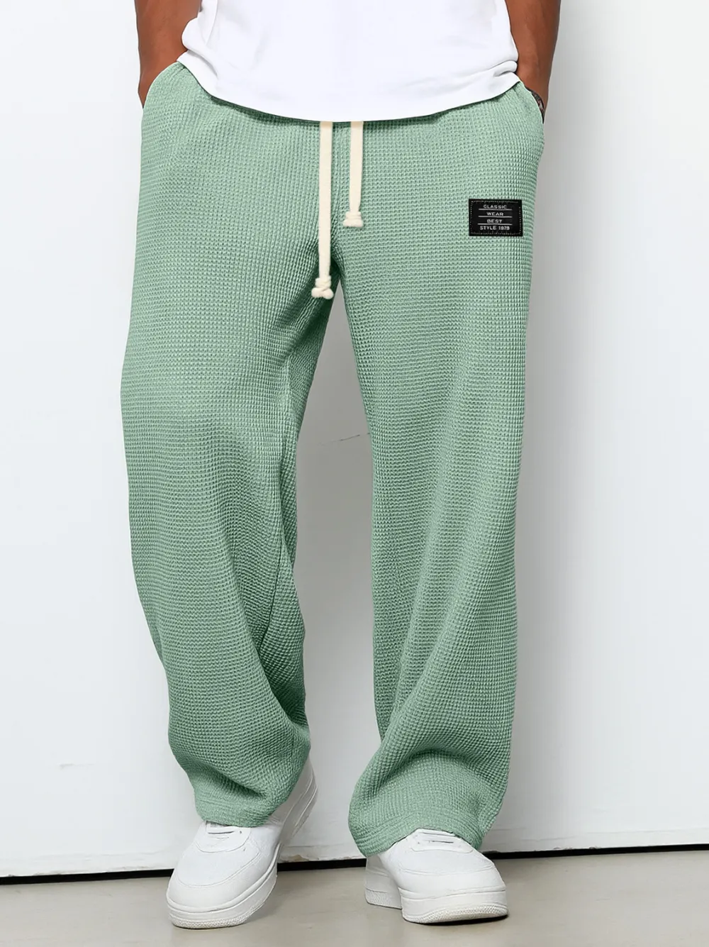 Textured Knit Relaxed Trousers