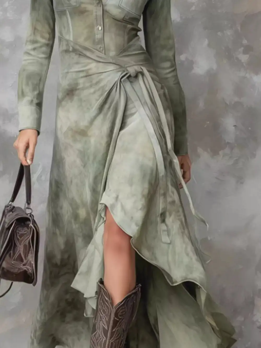 Balanced Detail Long Sleeve Dress