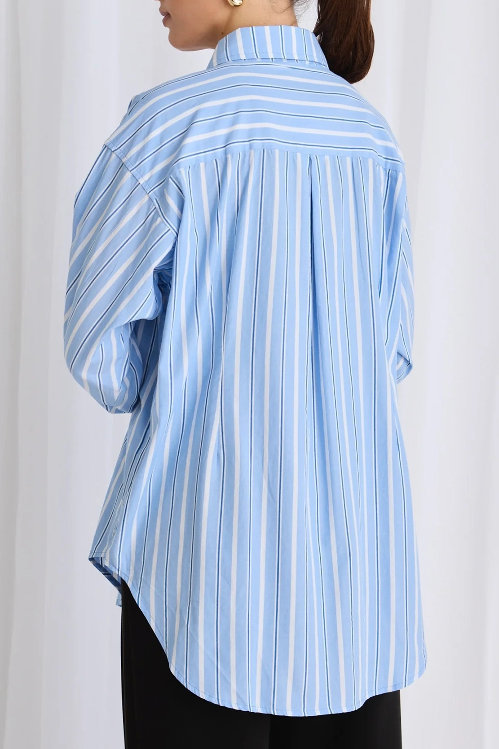 Blue Stripe Layered Long - Sleeve