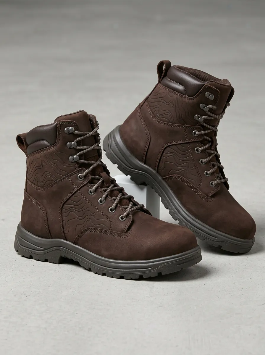 Topographic Adventure Work Boots Utility