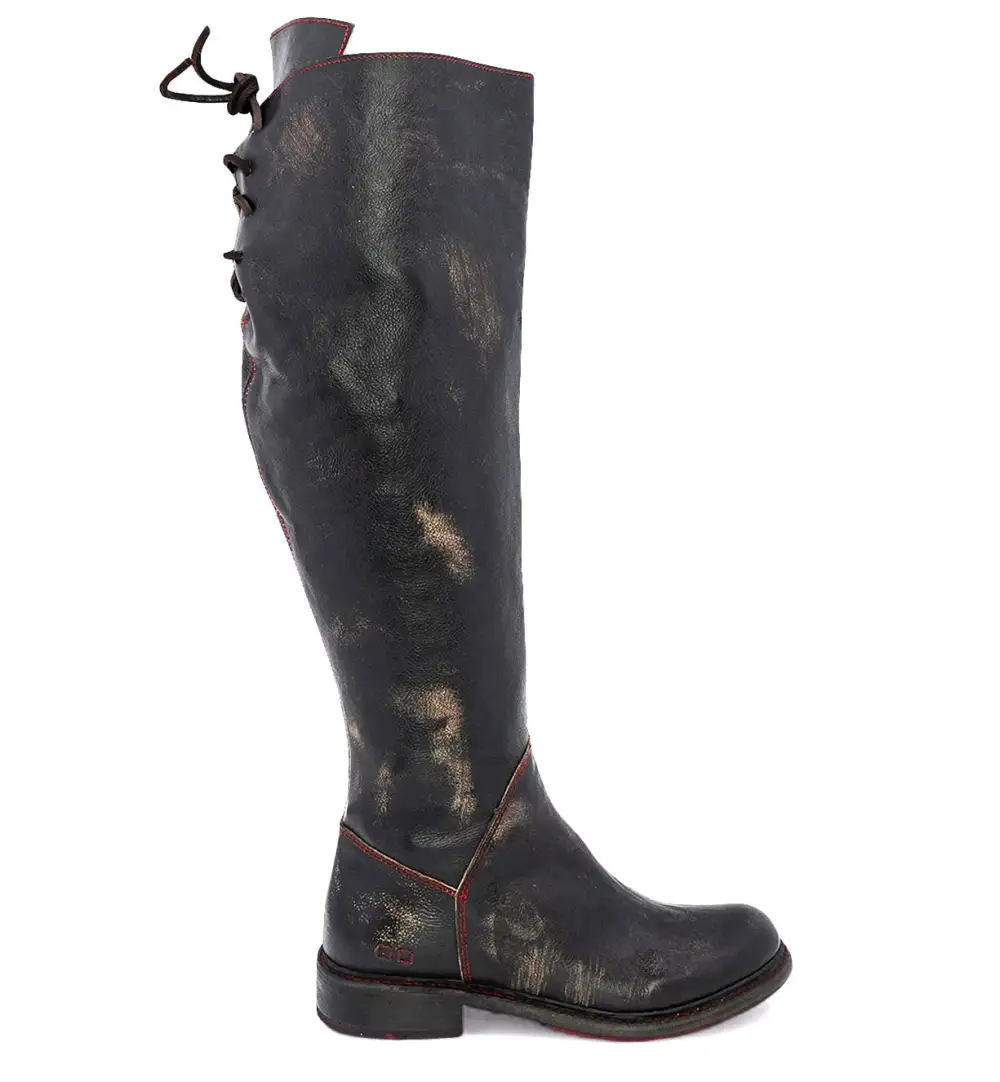 Side-Zip Lace-Up Wide-Calf Tall Boots