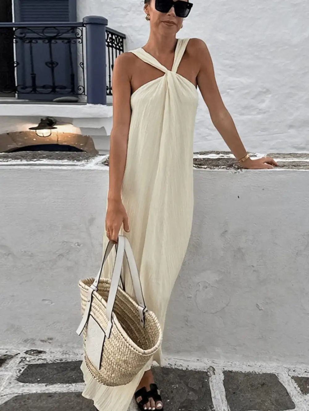 Drape Halter Maxi Dress
