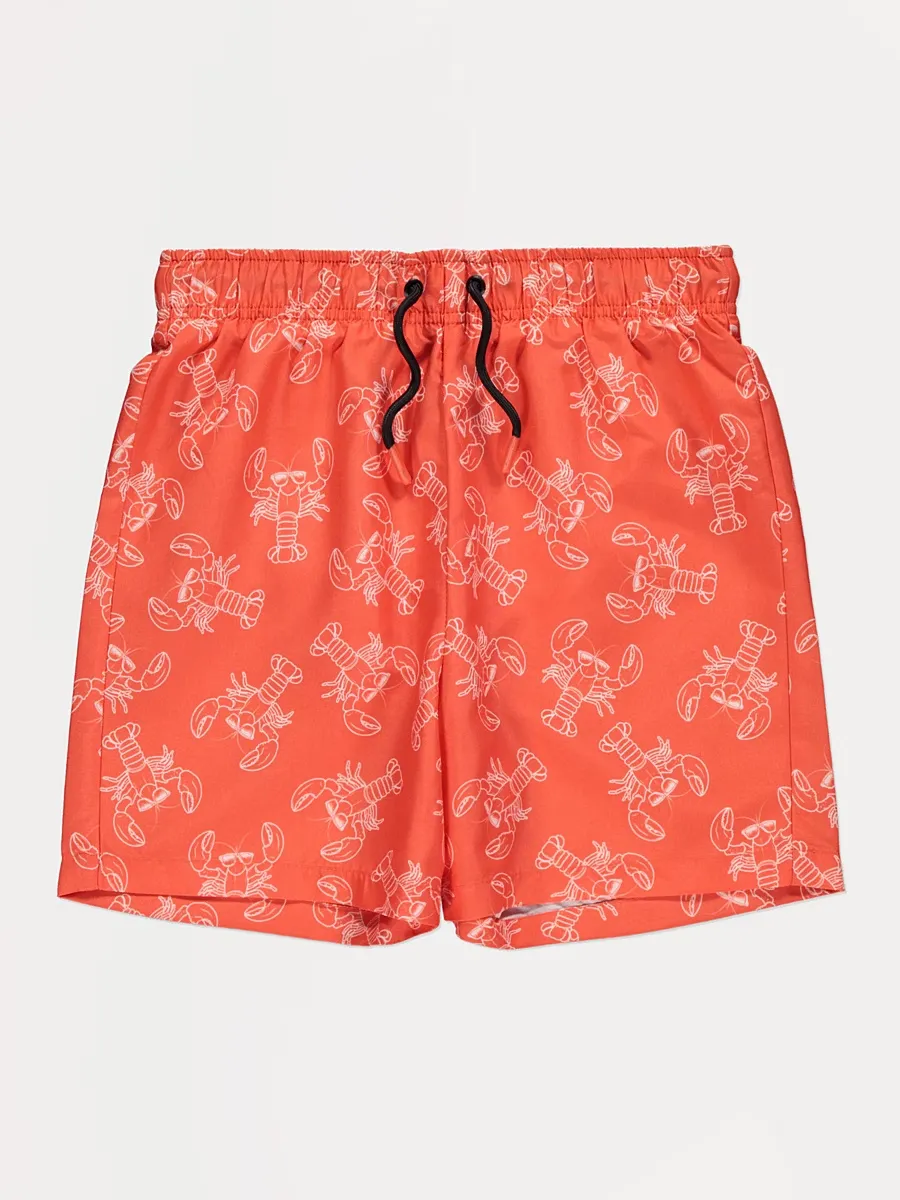 Orange Lobster Swim Shorts