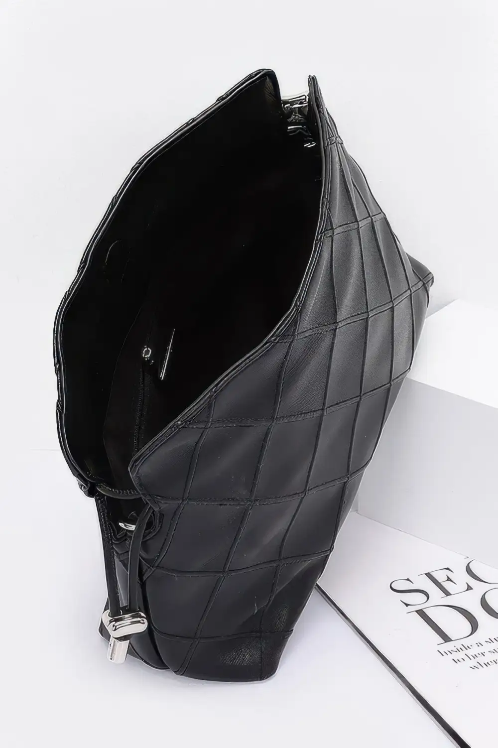 Quilted Faux Leather Bucket Crossbody Bag