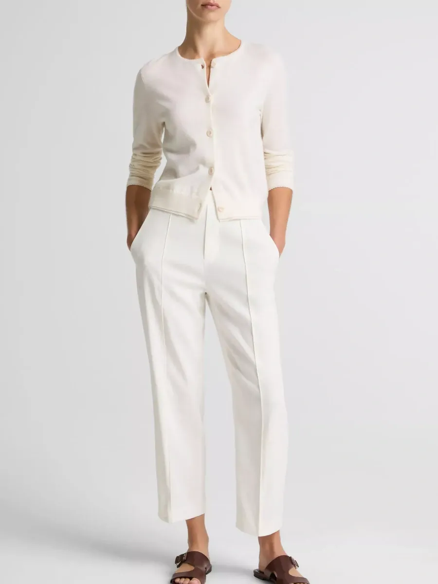 Crew Neck Button Cardigan
