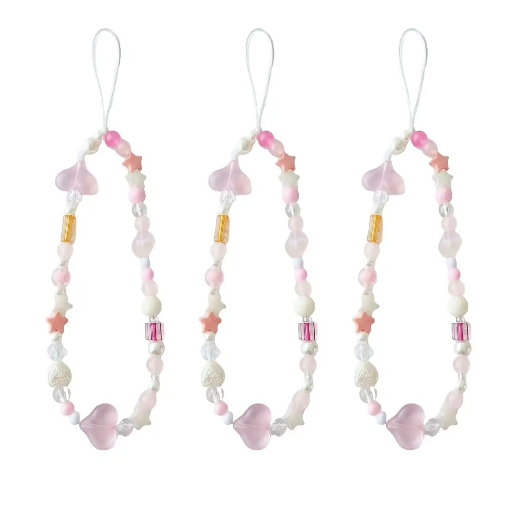 Iridescent Beaded Phone Charm Strap