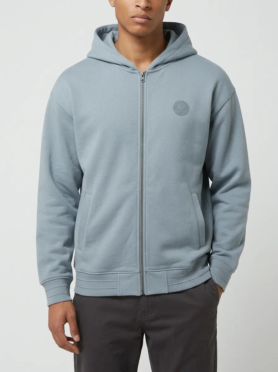 Men's Ocean Wave Graphic Full-Zip Hoodie