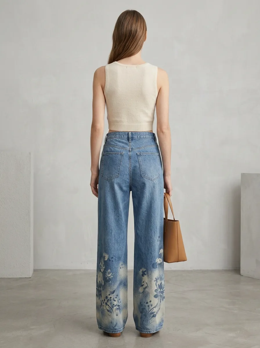 Women's Wide Leg Casual Denim Jeans