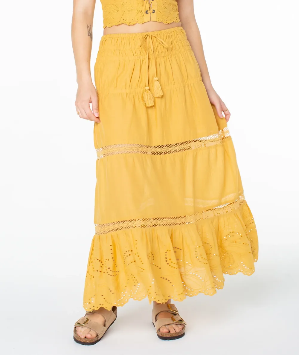 Solid Color Hollowed-Out Ladies' Skirt