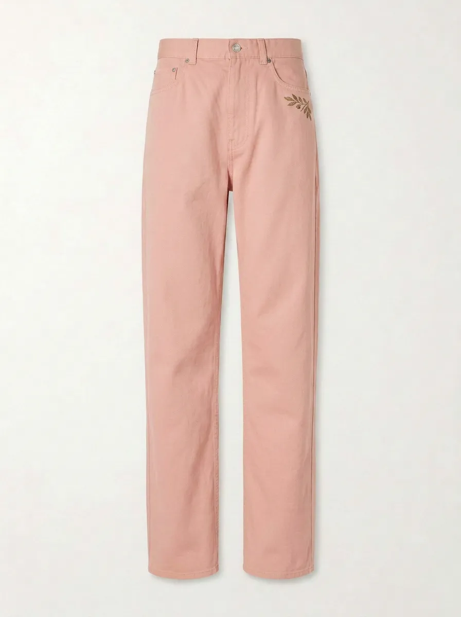 Women's Nature Lover Olive Leaf Printed Mid-Rise Straight Leg Pants