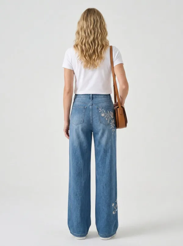 Women's Wide Leg Casual Denim Jeans