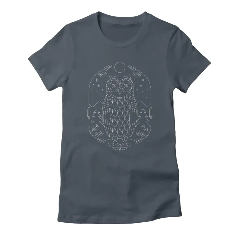 Fashion Slim Fit Owl Pattern Short Sleeves