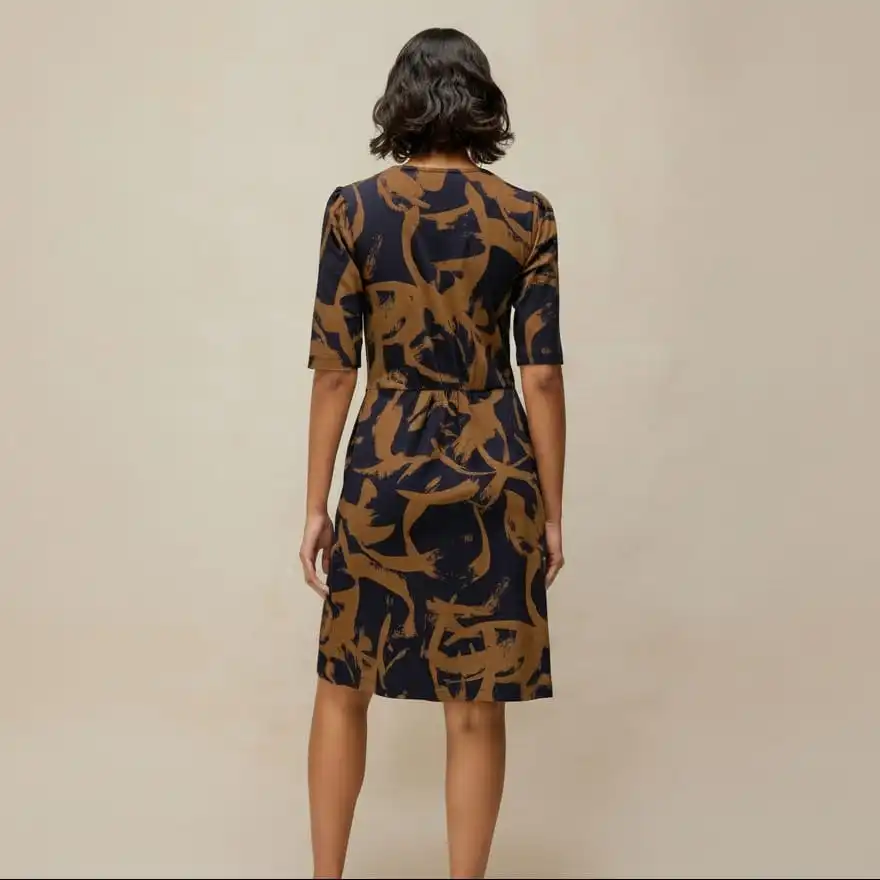 Jersey V-Neck Women's Midi Dress