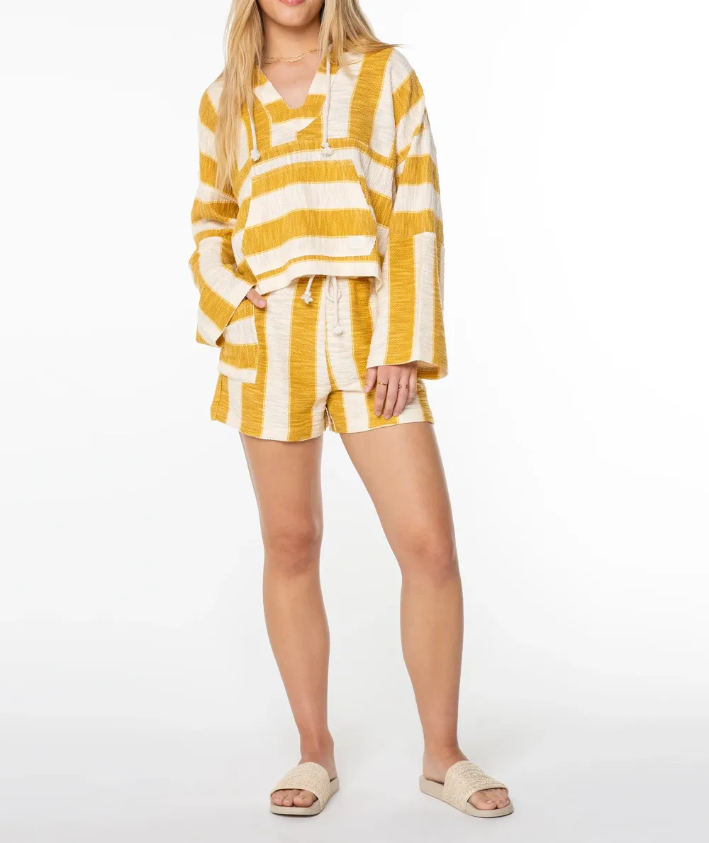 White Striped Oversized Crewneck Sweatshirt