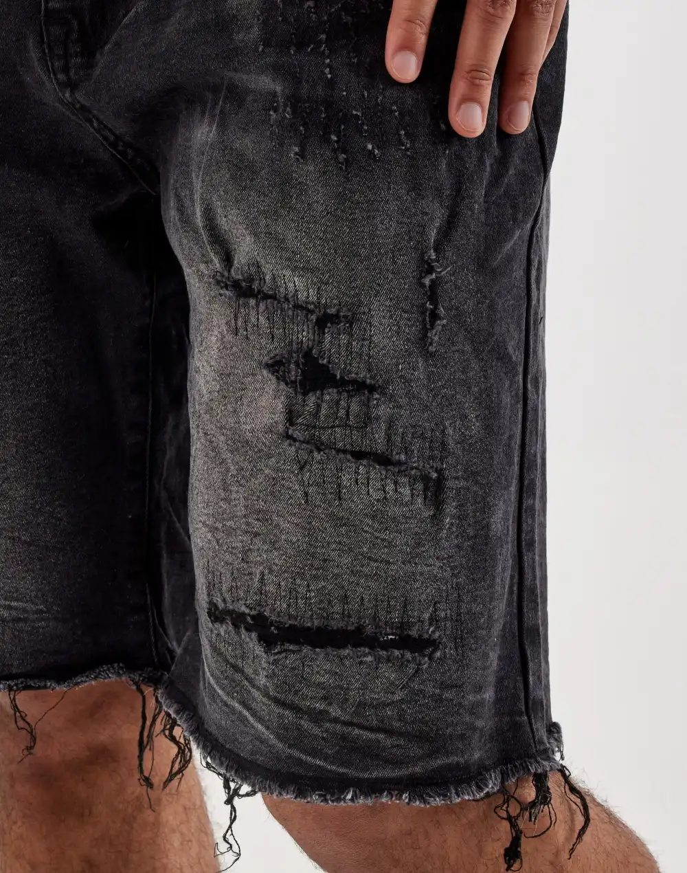 Distressed Denim Shorts