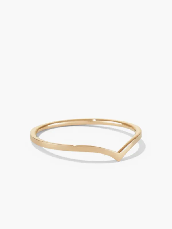 Gold Chevron Minimalist Ring