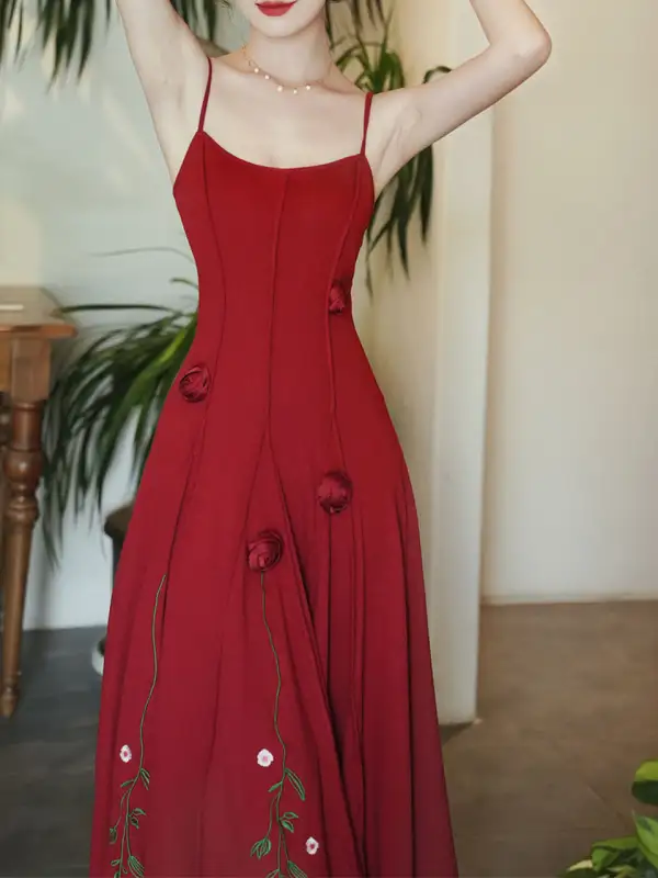 Spaghetti Strap Swing Party Party Maxi Dress
