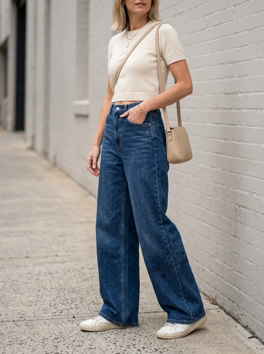 Women's Wide Leg Denim Jeans