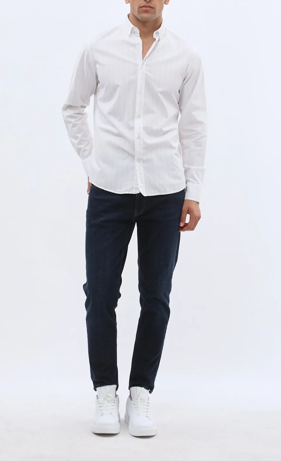 Oxford Striped Cotton Men's Button Down Shirt