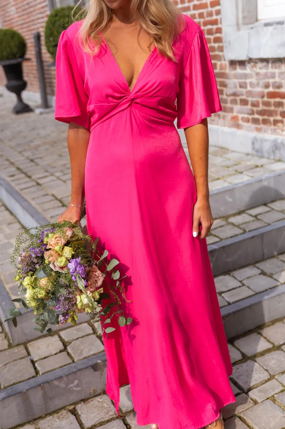 Short Sleeve Flowing Maxi Dress